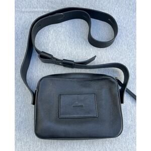 AllSaints Lucille Pebbled Leather Crossbody Camera Bag in Black